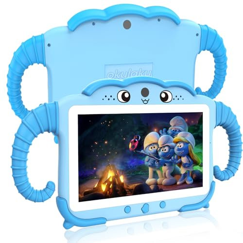 Kinder Tablet 7 Zoll für Kinder Ab 3-14 - Android Kindertablet Mit Hülle 2GB+32GB Kindersicherung GMS Certified - WiFi Dual Kamera Google Play Store für Mädchen Junge Blau
