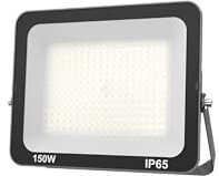 JBdusn Foco LED Exterior 150W, Proyector IP66 Impermeable Luz Exterior 6500K Blanco Frío, Iluminación de Seguridad para Casa,Patio,Garaje,Terraza