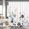 APROPHIC Duschvorhang Rosa Blumen Duschvorhänge 180 x 180 cm Aquarell Blumen Blätter Modern Bad Vorhang Wasserdicht Polyester Stoff Waschbar Badewannenvorhang mit 12 Haken