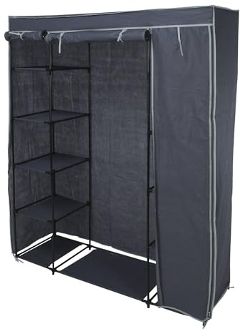 Well Home grå campingförvaringsskåp med hyllor 141 x 45 x 167 cm
