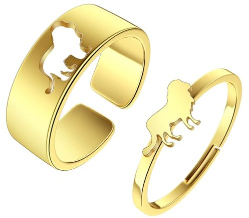 SiVaji Ring Ringe Damen Bijouterie Herren Löwe Versprechen Ring Paar Einfach Retro Party Punk Hochzeit Geometrisch Gold