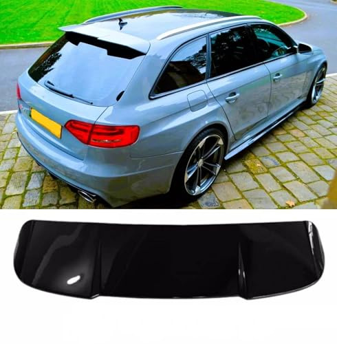 For Auto Perfectionists UK Rear Roof Spoiler RS4 Look Compatible With Audi A4 B8 Avant Estate 8K 2008-2016 ABS Gloss Black