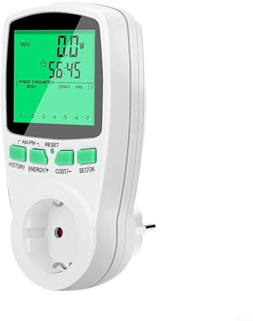 EpheyFIF Strommessgerät für Balkonkraftwerk, Mini PV Anlage, Mini Solaranlage, Stromzähler für Steckdose Stromverbrauchsmesser Steckdose, Energiekostenmessgerät mit Überlastsicherung