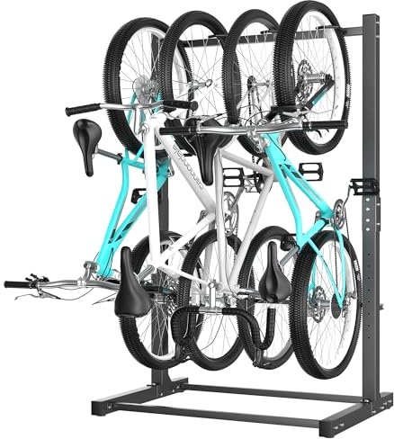 Ultrawall Freestanding Bike Rack, Vertical Bike Storage Stand for Garage, Indoor Bicycle Organizer, Holds Up to 4 Bikes