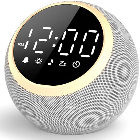 LIORQUE Despertador Luz con Ruido Blanco, 25 Sonidos Calmantes, Volumen Ajustable y Luz Nocturna, Temporizador para Dormir, Ideal para Bebés Niños Adultos, Reloj Despertador Digital para Dormitorios
