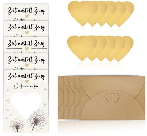 KINHARD Rubbellose Selbst Gestalten, 5 Stück Rubbellose Selbst Gestalten, Grußkarten, Geburtstagskarte mit Rubbelaufklebern und Umschlägen, für Überraschungen, Grußkarten