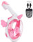 MZJAUVF Schnorchelmaske Kinder, Tauchmaske Vollgesichtsmaske, CO2 Sichere Tauchmaske, 180° Panoramablick, Schnorchelset Kinder von 3-12 Jahren, mit Ohrstöpseln, Aufbewahrungsbeutel（XS, Rosa