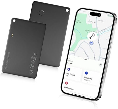 Geldbörsen Tracker Karte, Wiederaufladbarer Geldbörsenfinder, Find My (nur iOS), IP67 Wasserdicht, Gegenstandsortierer für Gepäckanhänger, Telefon, Koffer