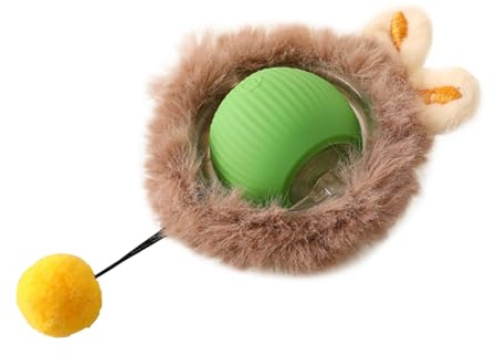 Interaktiv kattleksak, kattboll, 360° rullande smart boll för katter och hundar, 3 arbetslägen, kattleksak, elektrisk kattboll med LED-ljus för katter (grön)