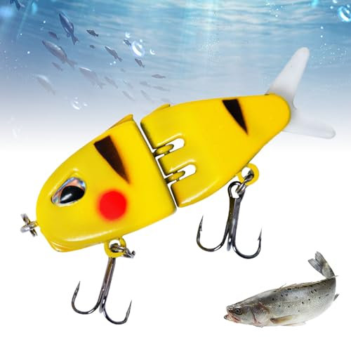 Mini-Gleitköder zum Bassangeln, 2025 Neuest Kunstköder, hecht köder Set mit Haken Süßwasser Salzwasser Lieblingsköder, Angelausrüstung Geschenk für Männer (A)