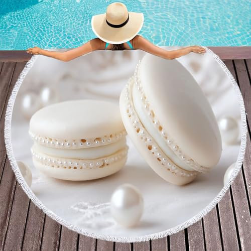 CDXNORA Tier Strandtuch Rund/Groß Indisch Rundes Runder Yogamatte Tuch Tischdecke Rund aufhänger Decke Picknick handgefertigt Teppich 150 cm (Alpaka)