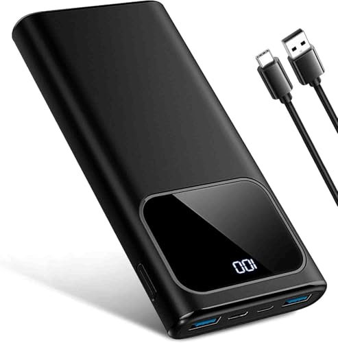 Power Bank, 10000mAh PowerBank Ricarica Rapida con Ingresso e Uscita USB-C Batteria Esterna, Caricatore Portatile Display LED per iPhone 15/14/13/12/Pro/Pro Max