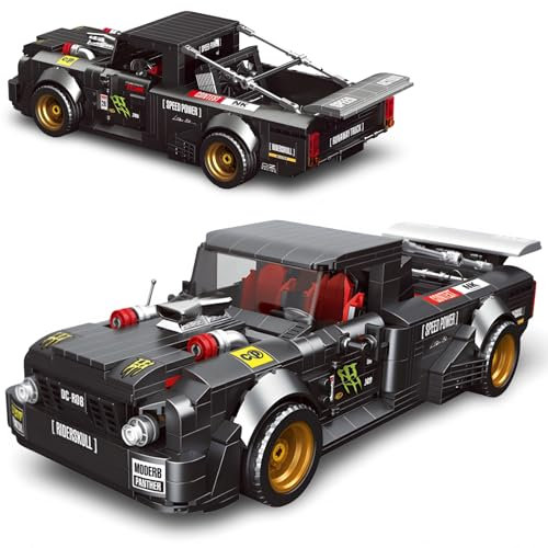 Technik F-150 Pickup Truck Bausteine Geländewagen Bausatz, 906+ Teile Pickup Truck Klemmbausteine Modellbausatz, Geschenk für Erwachsene und Kinder, Kompatibel mit L***