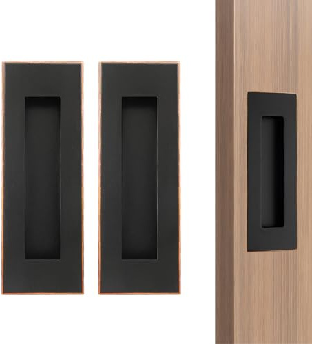 senharvest 4.72Inch Recessed Finger Flush Pulls Handles for Pocket and Sliding Doors,Closet and Barn Doors Hardware Oil Rubbed Bronze 2Pack