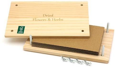 CKB LTD Flower Press Kit - Wooden Pressing DIY Arts and Crafts for Adults, Kids, Nature-Loving Creators, Floral Leaf Herb Bloom Presser Gift 14.1 x 23cm