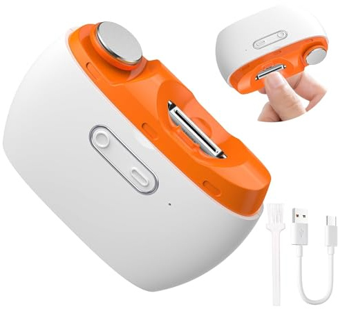 Tagliaunghie elettrico, tagliaunghie automatico 2 in 1 con lima e lucidatrice integrati, tagliaunghie a 2 velocità con contenitore, Nail Clipper USB ricaricabile per bambini, adulti, anziani