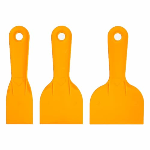 3Pcs Multipurpose Plastic Filling and Scraping Knife Set, Putty Scrapers Set Paint Remover Tools for Spackling Decals Wallpaper Remover Sticker (7.7cm/3in 12.7cm/5in 15.4cm/6in)