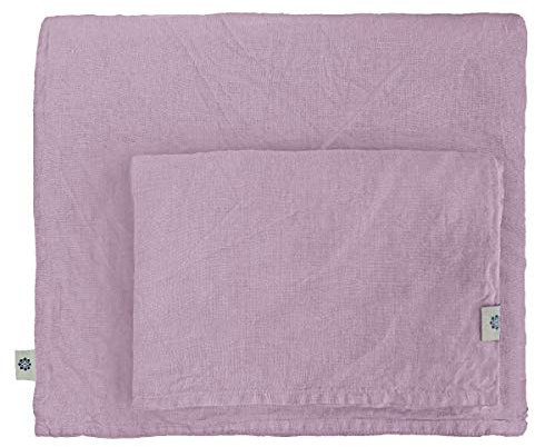 Linen & Cotton Weicher Griff Bettwäsche Set Alicia - 100% Leinen Gewaschen, Lila (220 x 230 cm) Bettbezug Bettdeckenbezug Deckenbezug Einfarbig Wendebettwäsche Kingsize Einzelbett Schlafzimmer Hotel