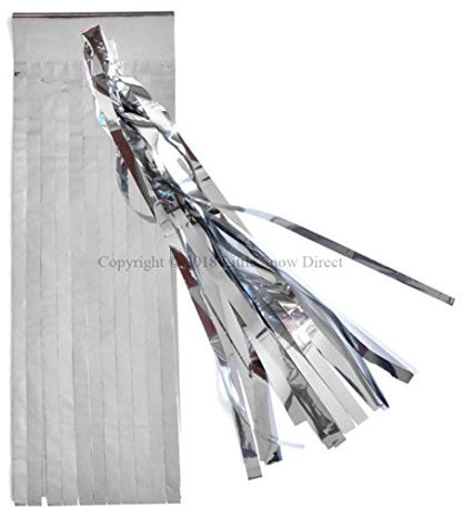 Little Snow Direct 5pcs Tassels Garland Tissue Paper Bunting Wedding Birthday Party Baby Shower - Metallic Silver