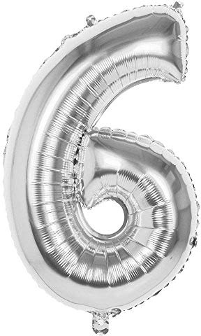 Boland - Folienballon Zahl, Silber 86 cm, Silber, Zahlenballon, Nummer, Ballon, Luft, Geburtstag, Jubiläum