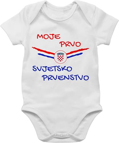 Shirtracer - Baby Body Kurzarm - 2026 Fussball Fanartikel - Meine erste WM Kroatien kroatisch