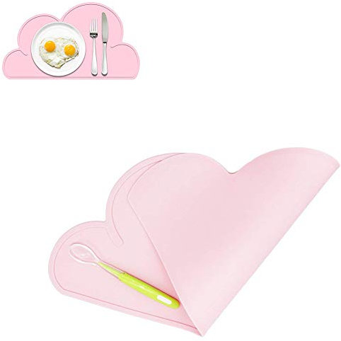 Tischset Kinder platzdeckchen Good partner Kinder silikon Wolke platzset wasserdicht (Rosa)