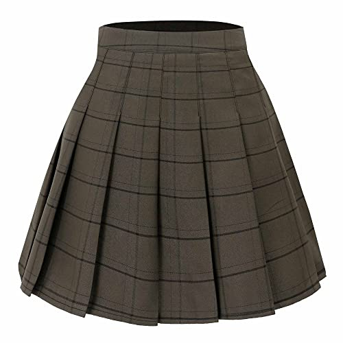 Hoerev Frauen Mädchen Flared Casual Mini Schule Tennis Skater Casual Tanz Rock mit Shorts