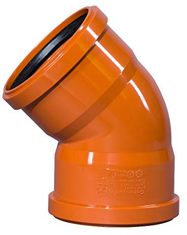 KG Rohr und Formstücke DN 110 SN 4 Kanalrohrsystem (Bogen mit 2 Muffen 45 Grad)