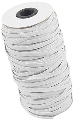 Dantazz 6mm 100m Gummiband,Hosengummi Elastische Schnur,Elastisch Band Zum Nähen und Handwerk,Breit Gummiband,Geflochtenes Gummiband,Dehnbar Schnur (Weiß)