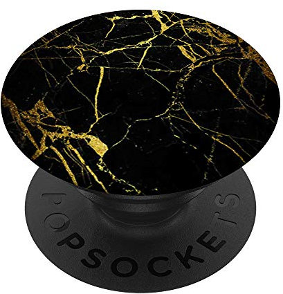 PopSockets Faux-Black-And-Gold-Marble-Effect - Black-Marbled-Design PopSockets PopGrip: Swappable Grip for Phones & Tablets