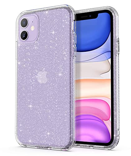 ULAK for iPhone 11 Case Glitter Clear Case Sparkly Soft TPU Bumper Cover Bling for Women Girls Transparent Protective Phone Case for iPhone 11 6.1 inches - Glitter