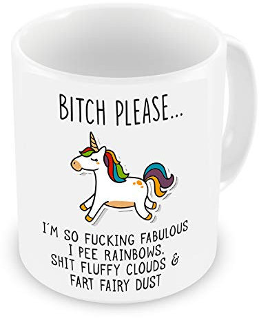 VIROSA Funny Unicorn Mug – Bitch Please I’m So Fabulous – Rude and Fabulous Gift for Friends, Loved Ones, Coworkers – Birthday, Office, Xmas, Secret Santa, Sassy Coffee Cup – 11oz Ceramic Mug