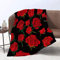 Yunine Blumen Decke, 152,4 x 203,3 cm, Überwurfdecke, rotes Rosenmuster, weiche warme Decke für Bett, Couch, Sofa, leicht, Reisen, Camping, Komfort, Heimdekoration für alle Jahreszeiten