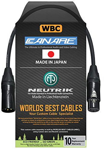 0.3 Meter - Canare L-4E6S - Star Quad Microphone Cable with Neutrik Gold XLR-Male to XLR-Female Connectors