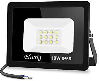 Blivrig LED Strahler Außen 10W Kaltweiss, Fluter Aussen, Hell 1000LM Flutlicht, Aussenstrahler IP66 Wasserdicht, 6500K Außenstrahler, Kaltweiß Scheinwerfer, für Garten, Garage