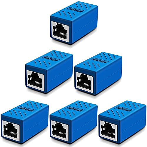 Greluma 6 pz accoppiatore RJ45, accoppiatore di rete, connettori Ethernet, accoppiatore in linea schermato per connettore prolunga cavo Ethernet Cat7 / Cat6 / Cat5e / Cat5 - da femmina a femmina