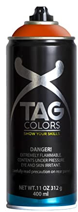 TAG COLORS - Bote de Spray, Color Martian Red (G400A077 ), Resultado Profesional, Precisión y Cubrición, Acabado Ultra Mate, Master Pack 6 x 400ml