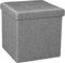 Dripex Folding Fine Linen Storage Ottoman Box Footstool, Foldable Seat Bench Footrest - Gray, 40L Capacity, Chest with Removable Lid for Living Room, Bedroom (Light Grey, 38 * 38 * 38 cm)