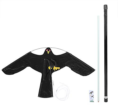 Cocoarm Vogelschreck Drachen mit 5m Teleskopstange Habicht als Vogelscheuche Verteidiger Falke Drachen Vogelvertreiber Erweiterbar Flying Hawk Bird Scarer Drachen Vogelabwehr Drachen