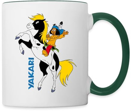 Yakari Winkt Auf Pferd Kleiner Donner Tasse Zweifarbig