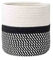 EUYIMOMO Cesta Mimbre,Maceta Tejida con Cuerda de algodón, Cesta de Almacenamiento, Maceta Tejida Blanca Redonda, Blanca y Negra 28cm