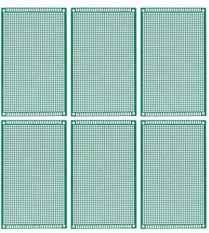 sourcing map 6 Stück PCB Board Einseitige Leiterplatten für Prototyping von Gedruckten Schaltungen Durchkontaktierte Löcher für DIY Löt Elektronikprojekte 90mmx150mm