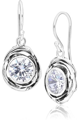 JEAN RACHEL JEWELRY 925 Sterling Silber Ohrringe Damen, Handgefertigte Vintage Design Draht-Wrap Zirkonia Hängeohrringe – Hypoallergen, Nickelfrei, Bleifrei – Aquamarin oder Citrin Statement
