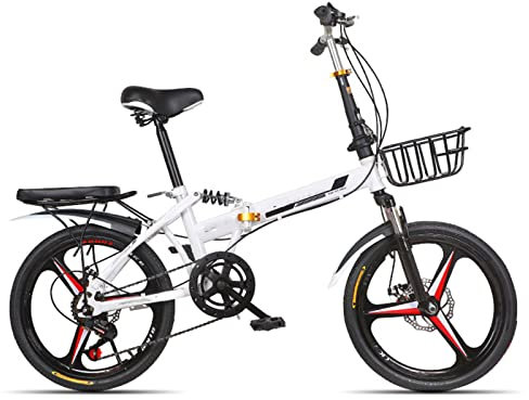 20 Zoll Aluminium Faltrad-Klapprad,Klapprad Erwachsene,Faltfahrrad-Herren-Damen 7 Gang Kettenschaltung Folding City Bike für Herren Damen Mädchen Jungen geeignet ab 160-180 cm,3