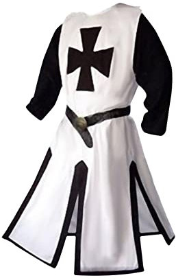 Millay Herren Mittelalterliche Kreuzritter Templer Tunika Kostüme Robe Umhang Renaissance Halloween Wappenrock Krieger Cosplay