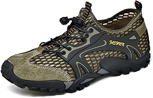 Asifn Randonnée pour Hommes Chaussures Légères Respirantes en Plein air Sandales en Maille à Séchage Rapide Pieds Nus Baskets de Marche sur l'eau (Vert, Numeric_49)…