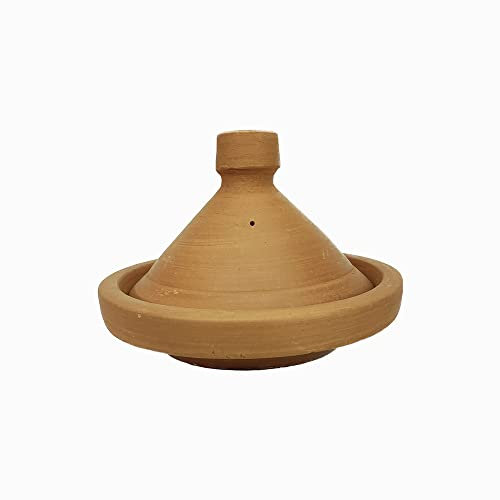 Tajine marocaine (pot marocain) en terre cuite naturelle non émaillée donc non toxique 21 cm x 15 h environ