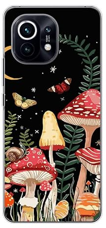 KARTXITAI Hülle Kompatibel mit Xiaomi 13 Lite, Stoßfeste Schutzhülle mit Weiche Silikon Bumper Case Handyhülle Anti-Kratzt Transparent Rückseite - Pilz, Schmetterling, Mond