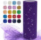 Uiopa Glitzer Tüll Dunkelviolett, 15cm x 22,8m Glitzerstoff Polyester Tüllband Hochzeit Dekostoff, Tüll Stoff Rolle für Tutu-Röcke Party Hochzeit Tisch Deko Geschenkverpackung DIY-Handwerk