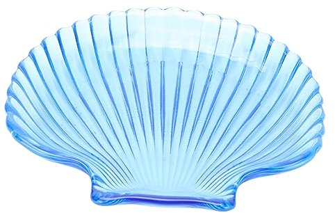 Warmhm Glas-obstteller Mit Muschel-design Blau Langlebig Leicht Zu Reinigen Geeignet Für Salat Obst Dekoration Zu Hause Tisch